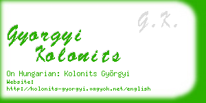 gyorgyi kolonits business card